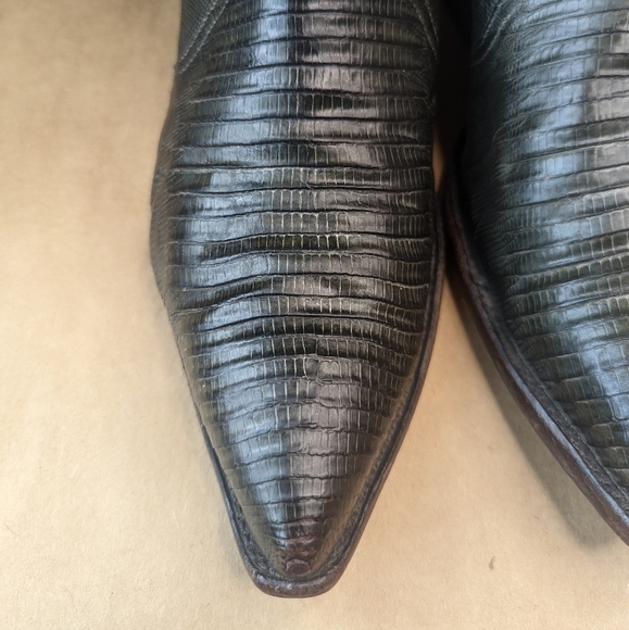 Larry Mahan boots men's size 7M Exotic Genuine Green Teju Lizard Classic Western - Picture 4 of 13